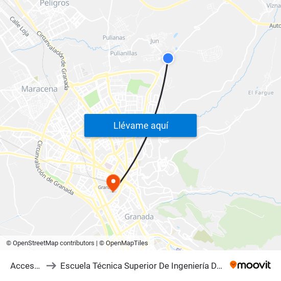 Acceso Jun V to Escuela Técnica Superior De Ingeniería De Caminos, Canales Y Puertos map