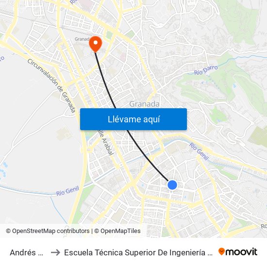 Andrés Segovia 2 to Escuela Técnica Superior De Ingeniería De Caminos, Canales Y Puertos map