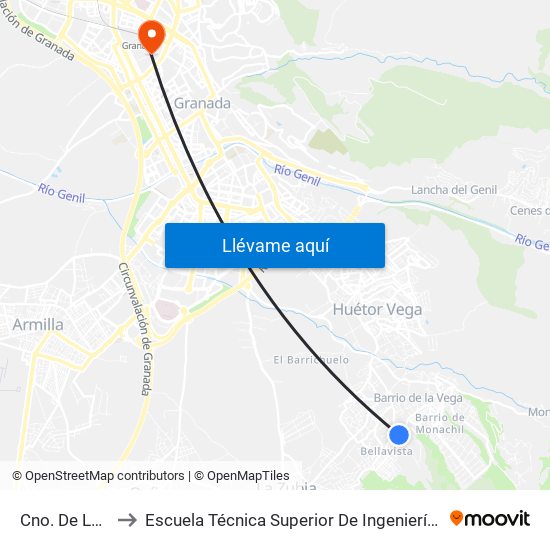 Cno. De Las Canteras to Escuela Técnica Superior De Ingeniería De Caminos, Canales Y Puertos map