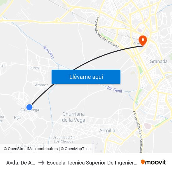 Avda. De Andalucía 3 V to Escuela Técnica Superior De Ingeniería De Caminos, Canales Y Puertos map