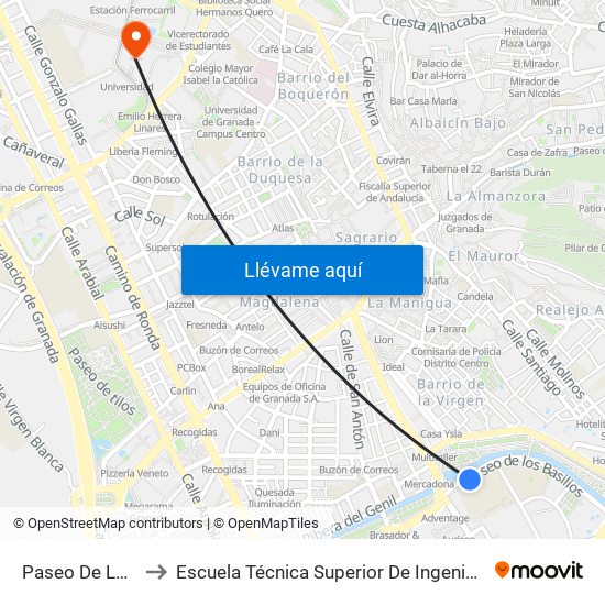 Paseo De Los Basilios 1 V to Escuela Técnica Superior De Ingeniería De Caminos, Canales Y Puertos map