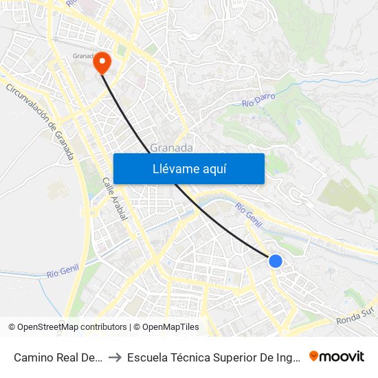 Camino Real De Los Neveros - Fte 4 to Escuela Técnica Superior De Ingeniería De Caminos, Canales Y Puertos map