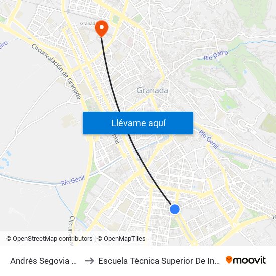 Andrés Segovia 60 - Centro Cívico Zaidín to Escuela Técnica Superior De Ingeniería De Caminos, Canales Y Puertos map