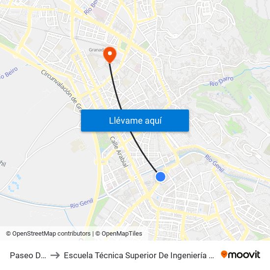 Paseo Del Violón to Escuela Técnica Superior De Ingeniería De Caminos, Canales Y Puertos map
