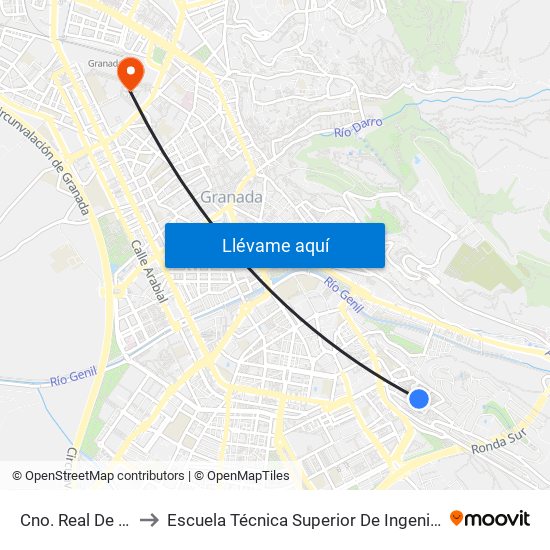 Cno. Real De Los Neveros 19 to Escuela Técnica Superior De Ingeniería De Caminos, Canales Y Puertos map