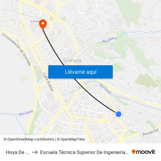 Hoya De La Mora 3 to Escuela Técnica Superior De Ingeniería De Caminos, Canales Y Puertos map
