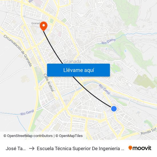 José Tamayo 23 to Escuela Técnica Superior De Ingeniería De Caminos, Canales Y Puertos map