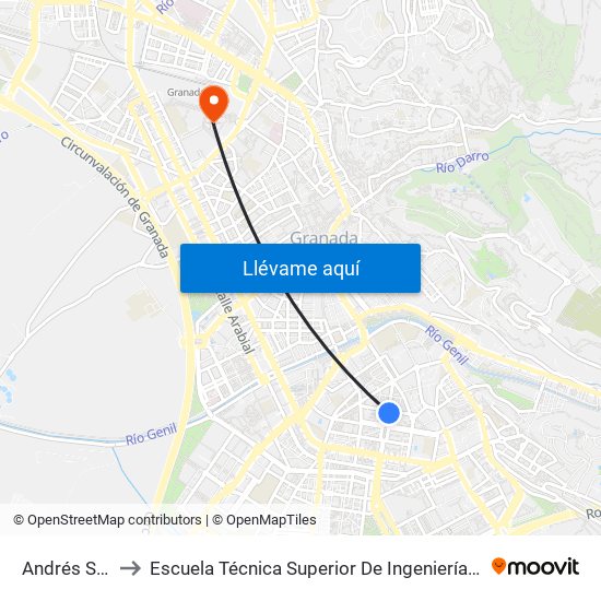 Andrés Segovia 35 to Escuela Técnica Superior De Ingeniería De Caminos, Canales Y Puertos map
