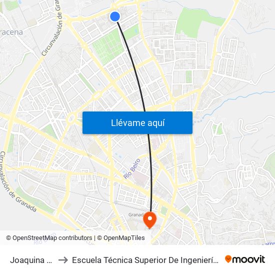 Joaquina Eguaras 29 to Escuela Técnica Superior De Ingeniería De Caminos, Canales Y Puertos map