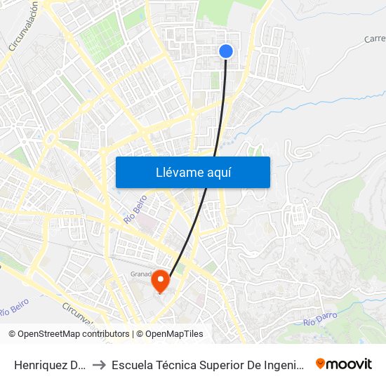 Henriquez De Jorquera 18 to Escuela Técnica Superior De Ingeniería De Caminos, Canales Y Puertos map