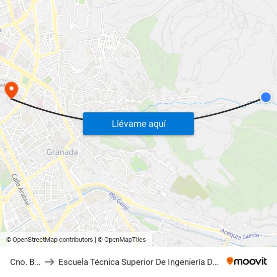 Cno. Beas 46 to Escuela Técnica Superior De Ingeniería De Caminos, Canales Y Puertos map