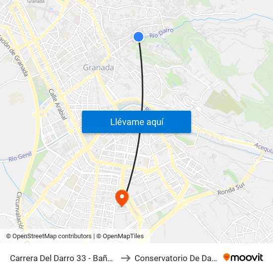 Carrera Del Darro 33 - Bañuelo to Conservatorio De Danza map