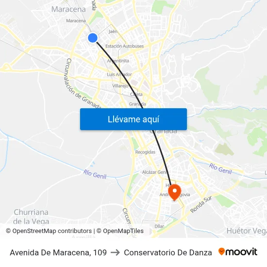 Avenida De Maracena, 109 to Conservatorio De Danza map