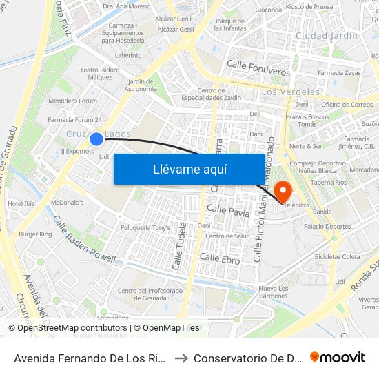 Avenida Fernando De Los Rios, 24 to Conservatorio De Danza map