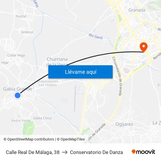 Calle Real De Málaga, 38 to Conservatorio De Danza map