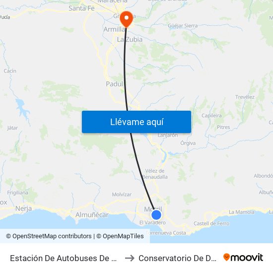 Estación De Autobuses De Motril to Conservatorio De Danza map