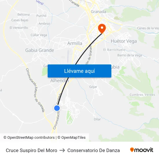 Cruce Suspiro Del Moro to Conservatorio De Danza map