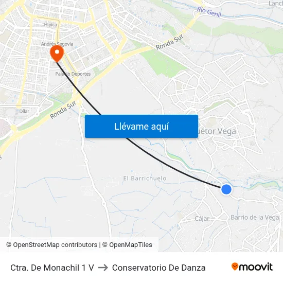 Ctra. De Monachil 1 V to Conservatorio De Danza map