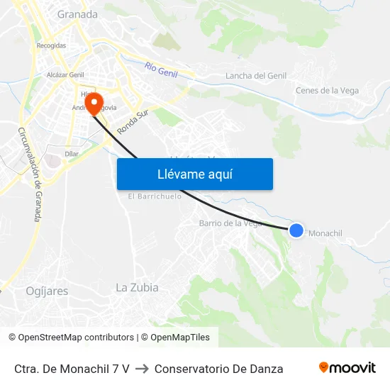 Ctra. De Monachil 7 V to Conservatorio De Danza map
