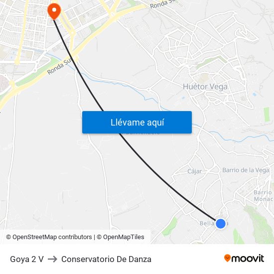 Goya 2 V to Conservatorio De Danza map