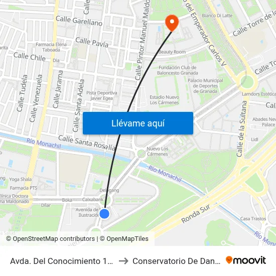 Avda. Del Conocimiento 1- V to Conservatorio De Danza map