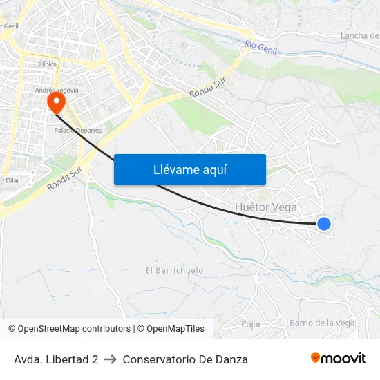 Avda. Libertad 2 to Conservatorio De Danza map