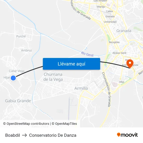 Boabdil to Conservatorio De Danza map