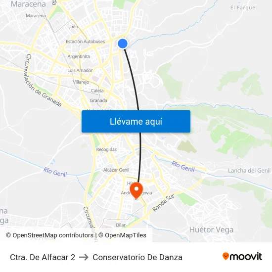 Ctra. De Alfacar 2 to Conservatorio De Danza map
