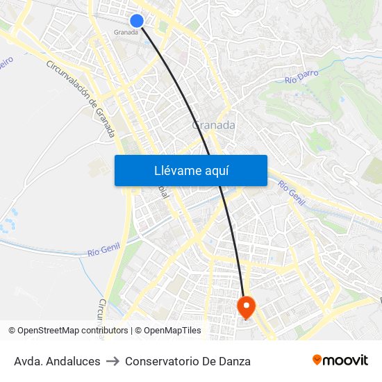 Avda. Andaluces to Conservatorio De Danza map
