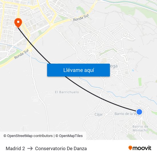 Madrid 2 to Conservatorio De Danza map