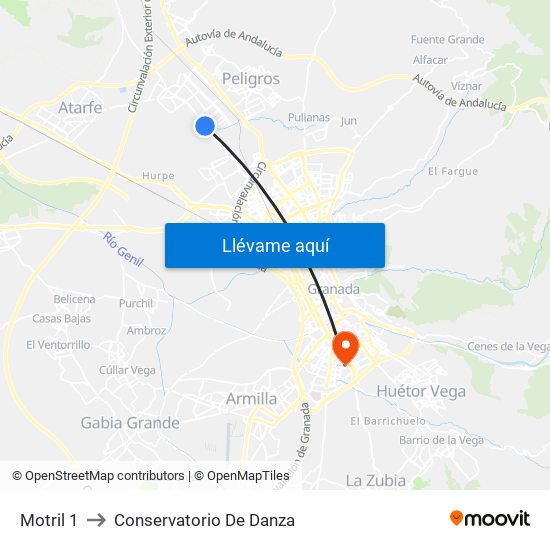 Motril 1 to Conservatorio De Danza map