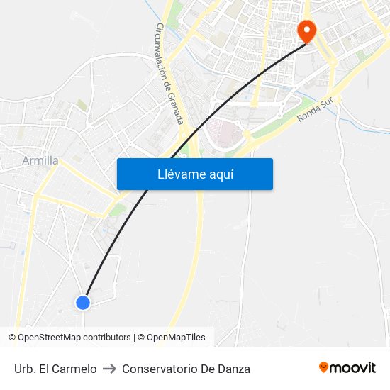 Urb. El Carmelo to Conservatorio De Danza map