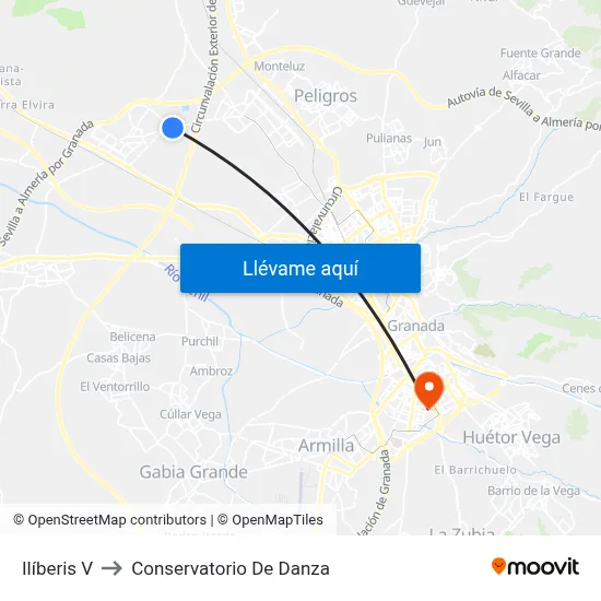 Ilíberis V to Conservatorio De Danza map