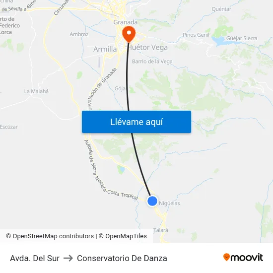 Avda. Del Sur to Conservatorio De Danza map