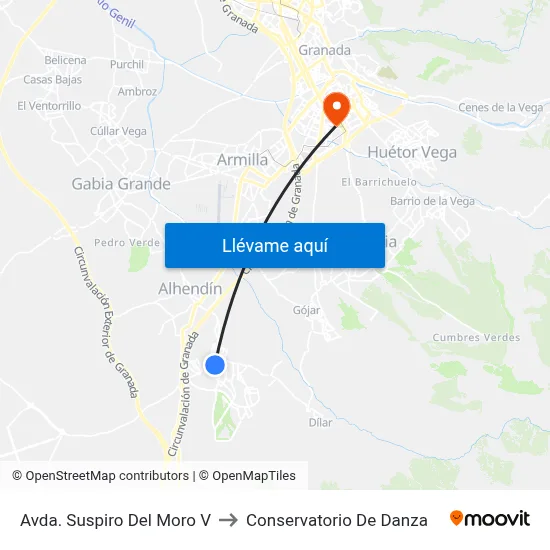 Avda. Suspiro Del Moro V to Conservatorio De Danza map