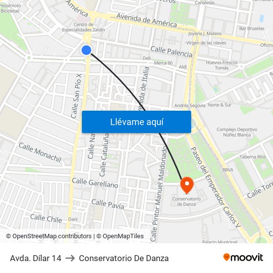 Avda. Dílar 14 to Conservatorio De Danza map