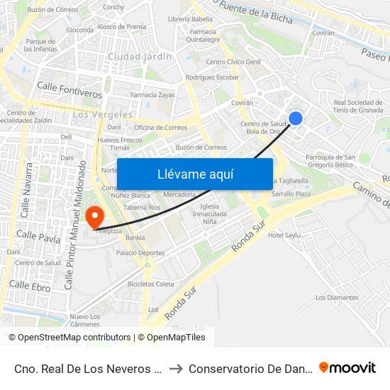 Cno. Real De Los Neveros 19 to Conservatorio De Danza map