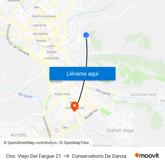 Cno. Viejo Del Fargue 21 to Conservatorio De Danza map