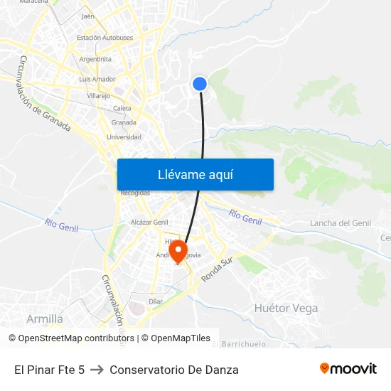 El Pinar Fte 5 to Conservatorio De Danza map