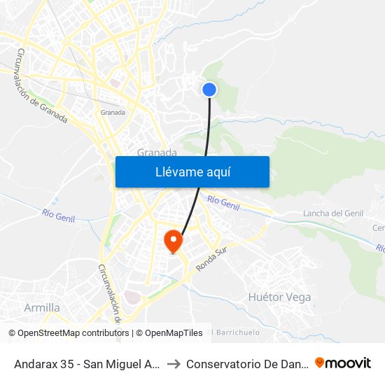 Andarax 35 - San Miguel Alto to Conservatorio De Danza map