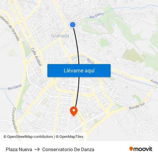 Plaza Nueva to Conservatorio De Danza map