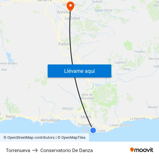 Torrenueva to Conservatorio De Danza map