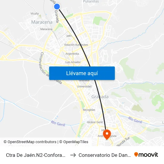 Ctra De Jaén.N2-Conforama to Conservatorio De Danza map