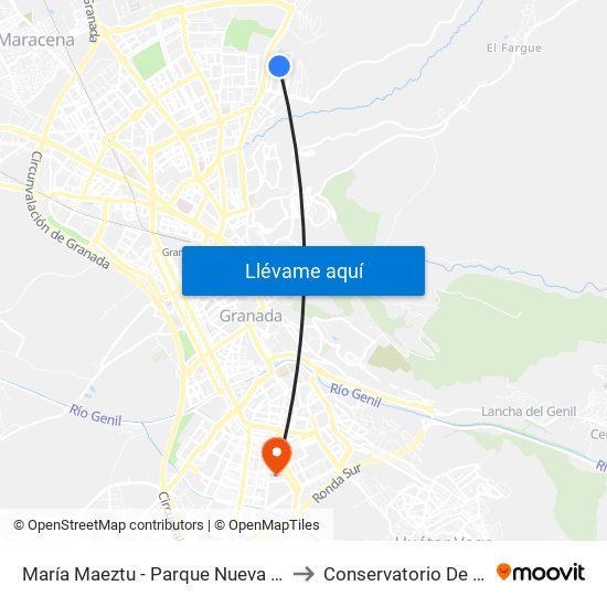 María Maeztu - Parque Nueva Granada to Conservatorio De Danza map