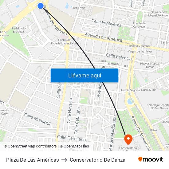 Plaza De Las Américas to Conservatorio De Danza map