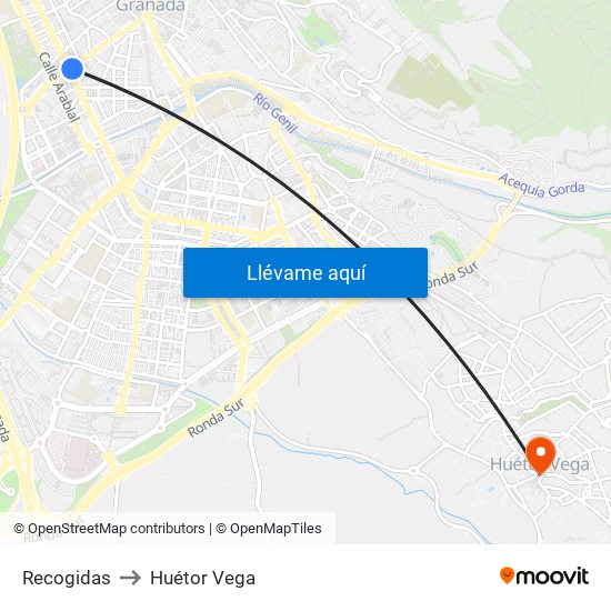 Recogidas to Huétor Vega map