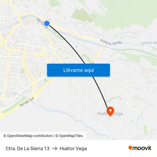 Ctra. De La Sierra 13 to Huétor Vega map