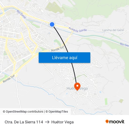 Ctra. De La Sierra 114 to Huétor Vega map