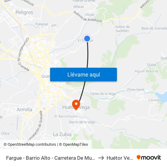 Fargue - Barrio Alto - Carretera De Murcia to Huétor Vega map