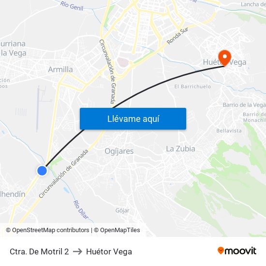 Ctra. De Motril 2 to Huétor Vega map